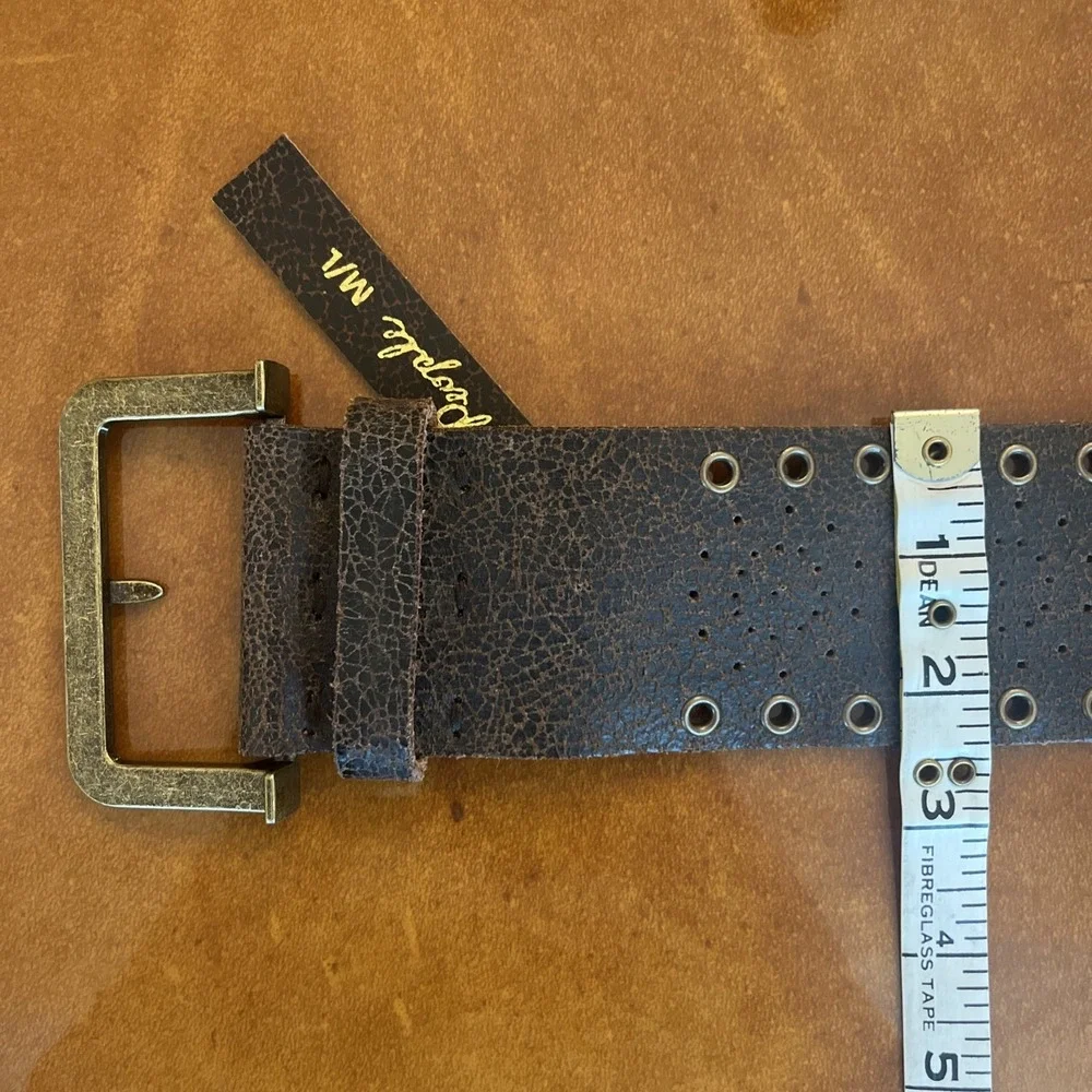 Free People Wide Leather Belt Boho Western Size Med/ Large Brown - Picture 9 of 9